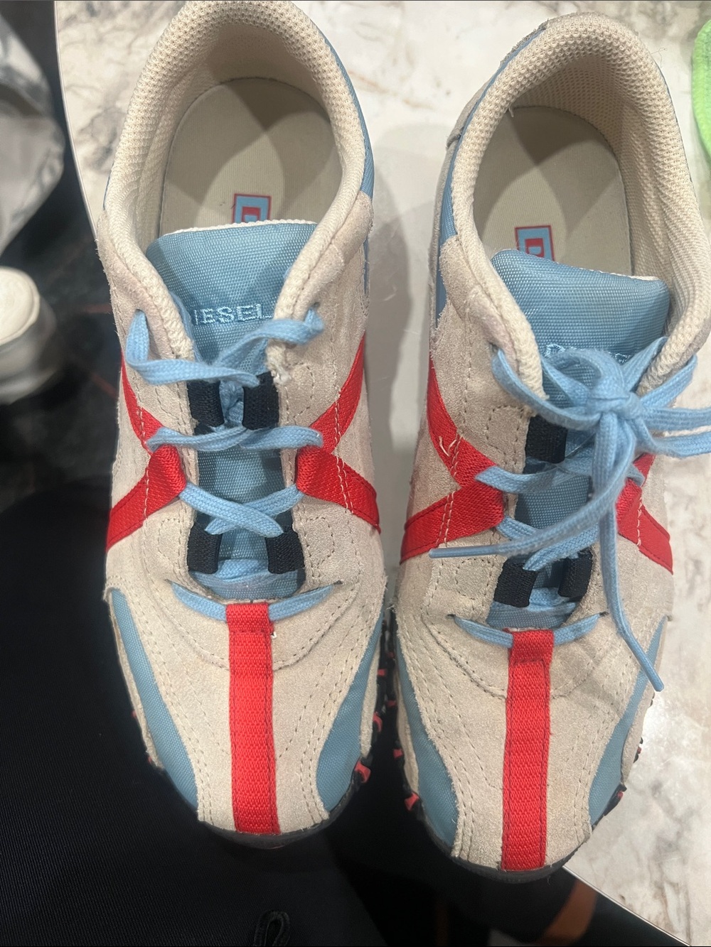 Diesel Kids Blue, Red & Cream Sneakers